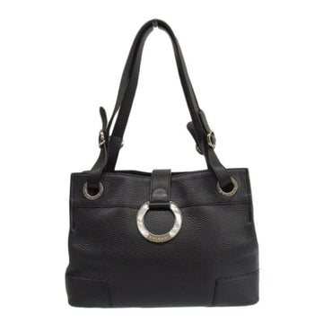 BVLGARI Leather Handbag Black Ladies