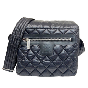 Chanel Coco Coon Shoulder Bag Messenger Nylon Leather Black A48616 Women's Men's Mark