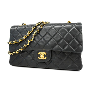 Chanel Matelasse Shoulder Bag W Flap W Chain Women's Leather Black