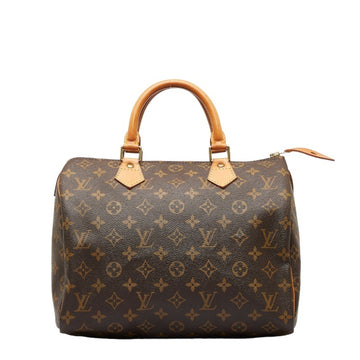 LOUIS VUITTON Monogram Speedy 30 Handbag M41526 Brown PVC Leather Women's