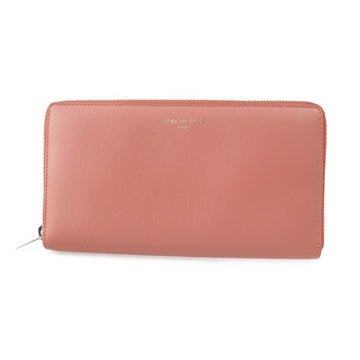 BALENCIAGA long wallet 490625 leather coral pink system silver metal fittings round fastener