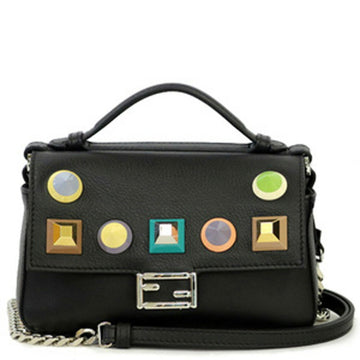 FENDI Handbag Multi-Studs Chain Shoulder Bag Double Micro Bucket Ladies