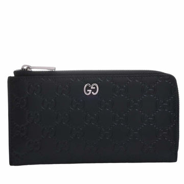 GUCCIsima Leather L-shaped Long Wallet 574745 Black Women's