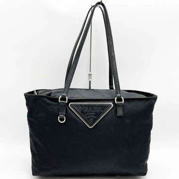 PRADA tote bag handbag nylon triangle plate black ladies men ITSLWX2A7494