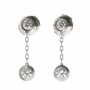 CARTIER Damour Diamond Earrings K18 WG White Gold 750 Pierced