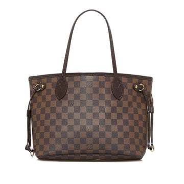 LOUIS VUITTON Damier Neverfull PM Handbag Tote Bag N51109 Brown PVC Leather Ladies