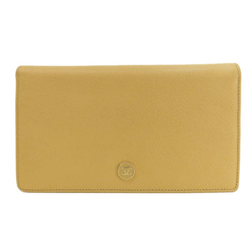 CHANEL Coco Button Long Wallet Calf Women's