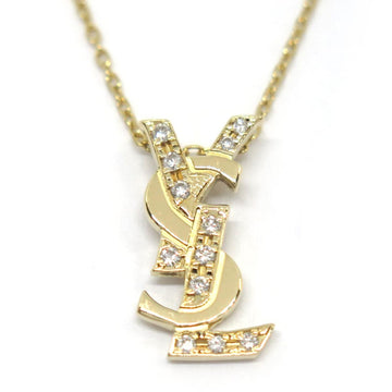YVES SAINT LAURENT K18YG Diamond Necklace Women's
