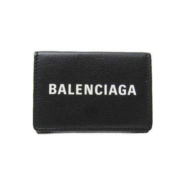 BALENCIAGA Everyday Mini 505055 Women's Leather Wallet [tri-fold] Black,White