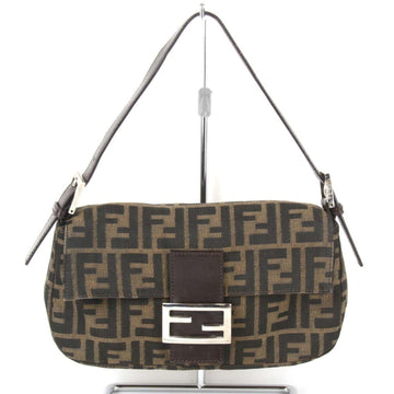 FENDI Zucca Pattern Mamma Bucket Shoulder Bag Canvas Brown Women's