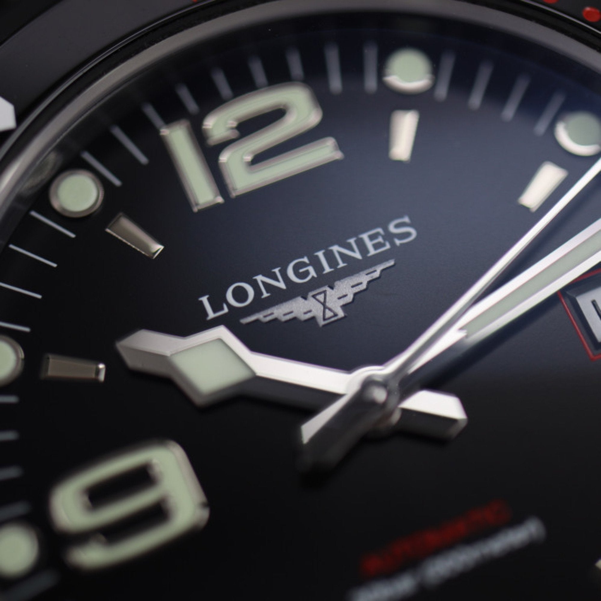 Longines HydroConquest Watch L3.742.2.56.6 Stainless Steel Black Black