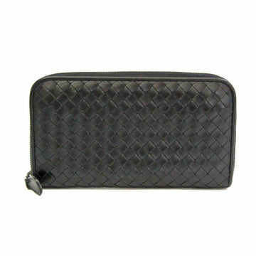 BOTTEGA VENETA Intrecciato Women,Men Leather Long Wallet [bi-fold] Black