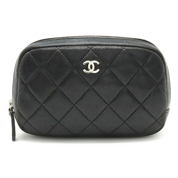 CHANEL Matelasse Cocomark Multi Pouch Lambskin Leather Black A80909