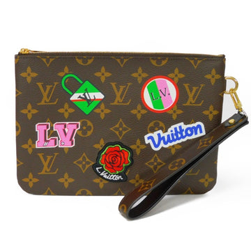 LOUIS VUITTON Clutch Bag City Pouch Patch Strap Multicolor 18AW Monogram Patches Sticker M63447 Women's