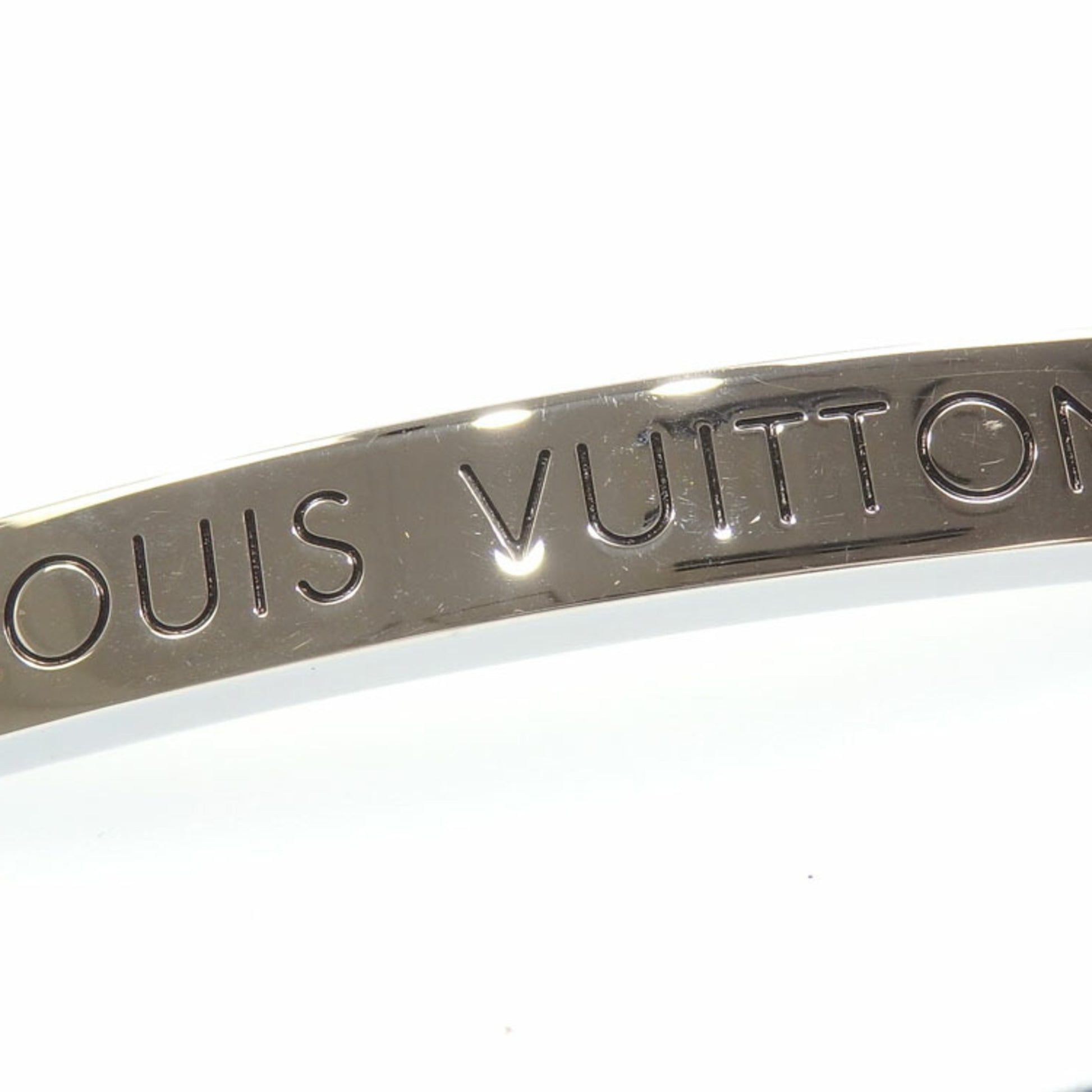 LOUIS VUITTON Brasserie LV Space Bracelet M67417 Logo Plate Black Code