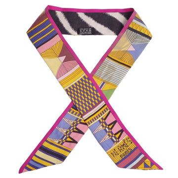 HERMES Scarf Muffler Twilly Silk Twill Ribbon Women's Multicolor