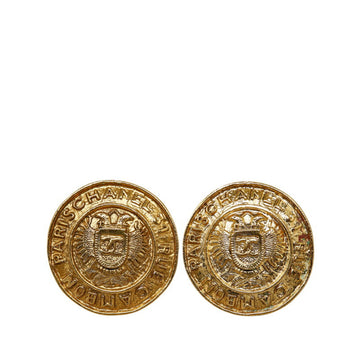 CHANEL Cocomark Earrings Gold Plated Women's