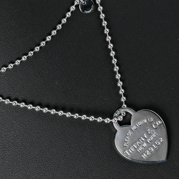 TIFFANY Return Toe Heart Tag Necklace 86cm Ball Chain Silver 925 &Co.