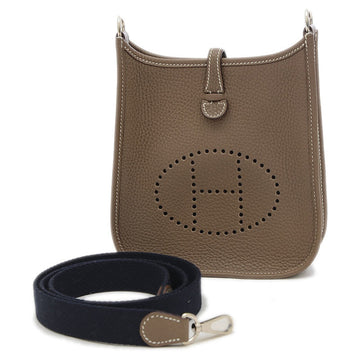 HERMES Evelyn TPM Amazon Taurillon Clemence Etoupe/Indigo Silver hardware Y stamp