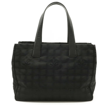 CHANEL New Line Tote MM Bag Shoulder Nylon Jacquard Leather Black A15991