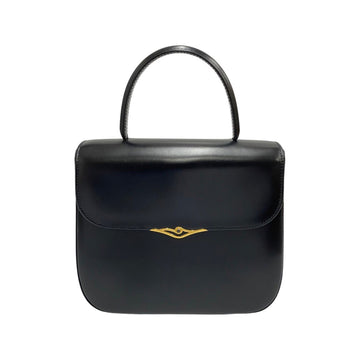 CARTIER Vintage Sapphire Line Calf Leather Genuine Handbag Mini Tote Bag Navy