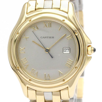 CARTIERPolished  Panthere Cougar 18K Gold Steel Mens Watch 887904 BF553645