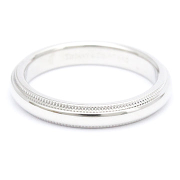TIFFANY Classic Milgrain Ring Platinum Fashion No Stone Band Ring Silver