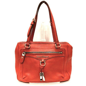 SALVATORE FERRAGAMO Ferragamo Gancini leather orange bag tote ladies