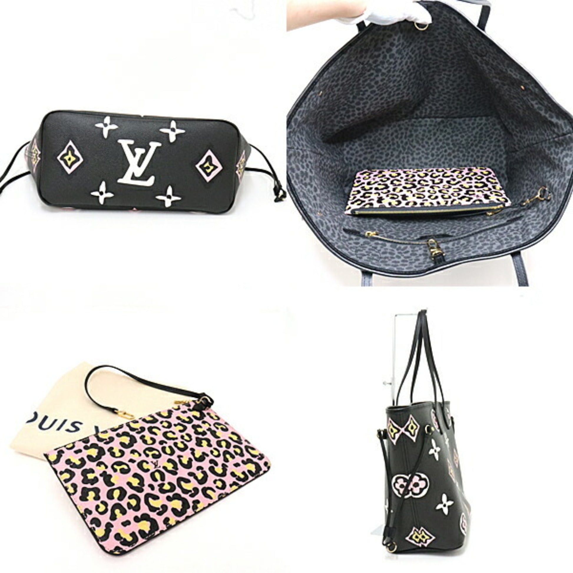 Louis Vuitton M45818 Shoulder Bag Tote Bag Black Monogram Pink
