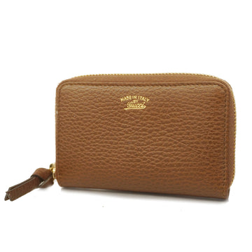 GUCCIAuth  Coin Case 368877 Women's Leather Brown