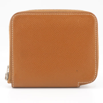 HERMES Azap Compact Silk-in Coin Case Brown Ladies