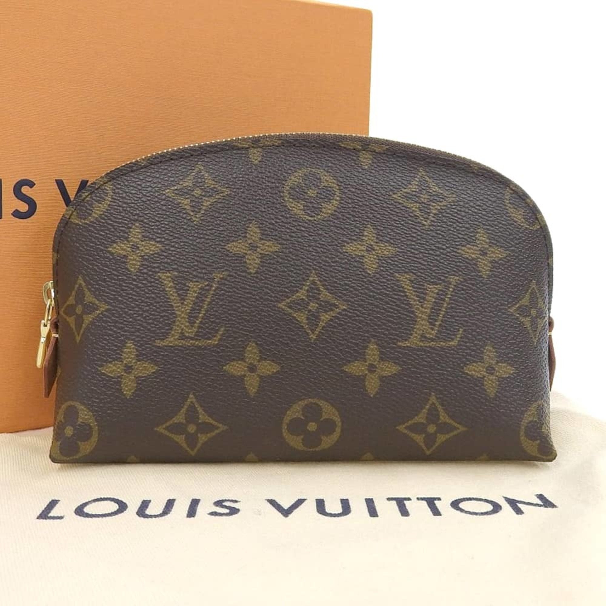 Louis Vuitton Pochette Pouch Monogram Glace Ray Dark Brown