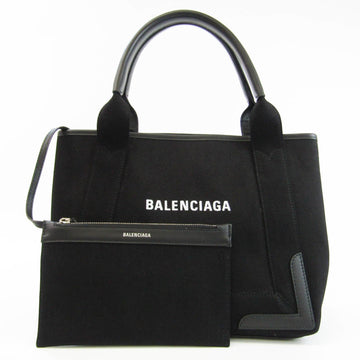 Balenciaga NABY CABAS S 339933 Unisex Canvas,Leather Handbag,Tote Bag Black