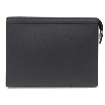 Louis Vuitton Clutch Bag Taiga Pochette Voyage MM M30547 Noir Second LV Men's LOUIS VUITTON