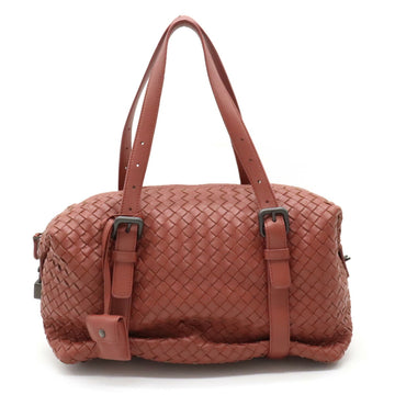 BOTTEGA VENETA Intrecciato Montaigne Handbag Boston Leather Maple Rose 272801