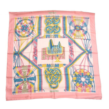 HERMES Carre 90 silk scarf muffler pink multicolor