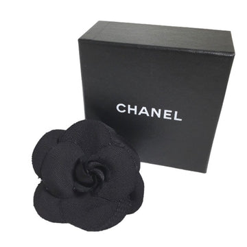 CHANEL corsage flower black brooch