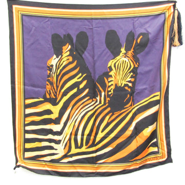 LOUIS VUITTON Zebra Women's Silk Scarf Orange,Purple,Yellow