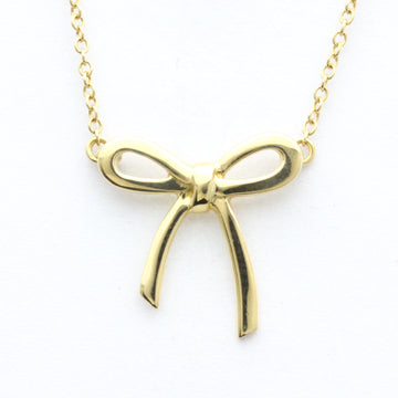 TIFFANY Bow Ribbon Necklace Yellow Gold [18K] No Stone Men,Women Fashion Pendant Necklace [Gold]