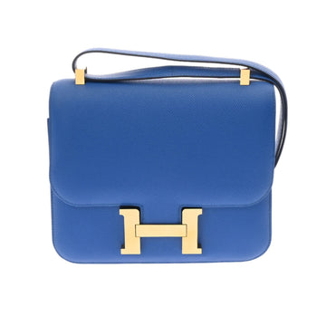 HERMES Constance 3 24 Blue Frieder C engraved [around 2018] Women's Vaux Epson Shoulder Bag