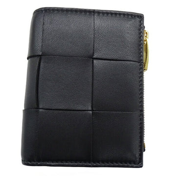 BOTTEGA VENETA BOTTEGAVENETA Wallet Women's Men's Bifold Calf Leather Black Cassette 706010