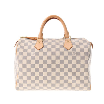 LOUIS VUITTON Damier Azur Speedy 30 White N41370 Ladies Canvas Handbag