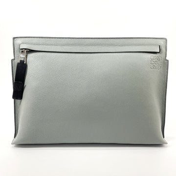 LOEWE Anagram Clutch Bag Leather 5221821 Unisex Gray