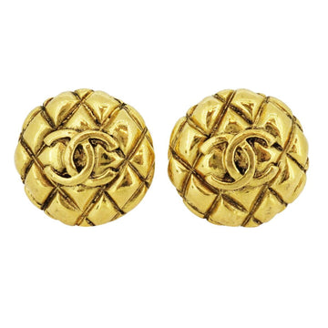 CHANEL earrings here mark circle GP plated gold ladies