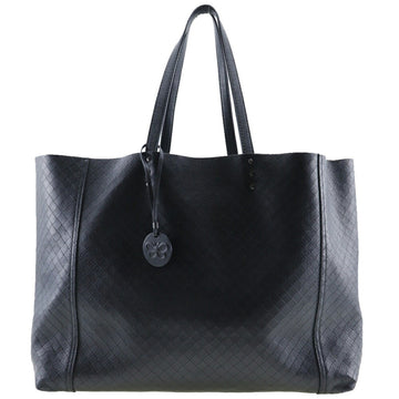 BOTTEGA VENETA BOTTEGAVENETA Intrecio Mirage Tote Bag Calf Made in Italy Black Shoulder Handbag A4 Open Unisex