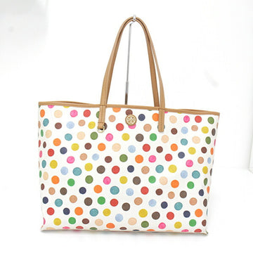 TORY BURCH Tote Bag PVC / Leather Off-White Multicolor Dot Pattern Polka Mother
