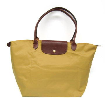 LONGCHAMP Le Pliage L Shopping 1899 089 C91 Women's Leather,Nylon Tote Bag Brown,Yellow