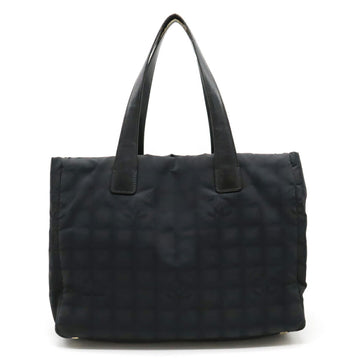 CHANEL New Line Tote MM Bag Shoulder Nylon Jacquard Leather Black A15991