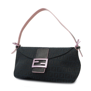 Fendi Handbag Zucchino Canvas Black/Pink