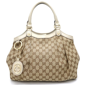 GUCCI Sookie 211944 Tote bag GG canvas x leather beige 350495